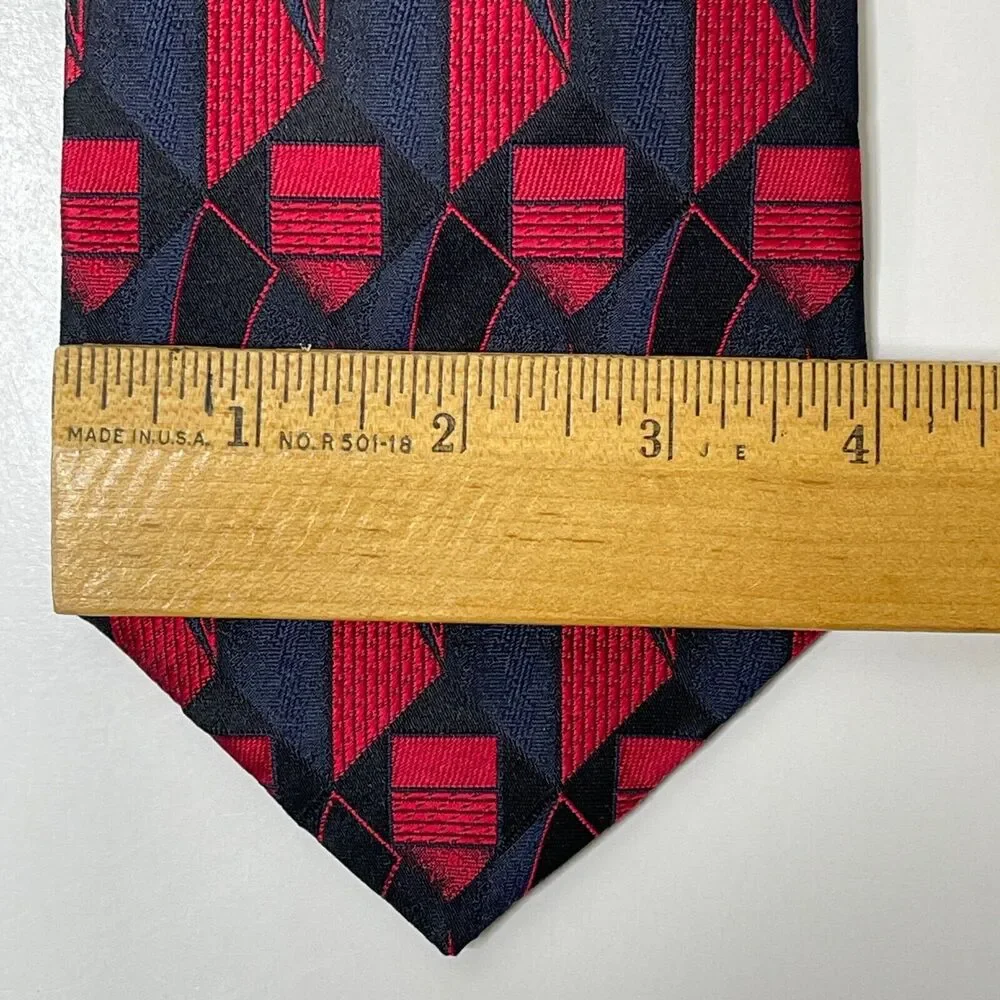 DeSantis The Collection 100% Silk Blue Red Mens Tie 56x4